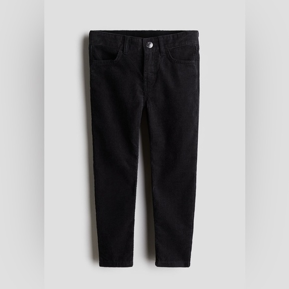 H&M Toddler Boy Black Corduroy Slim Fit Pants Size 3T Stylish - Picture 1 of 16
